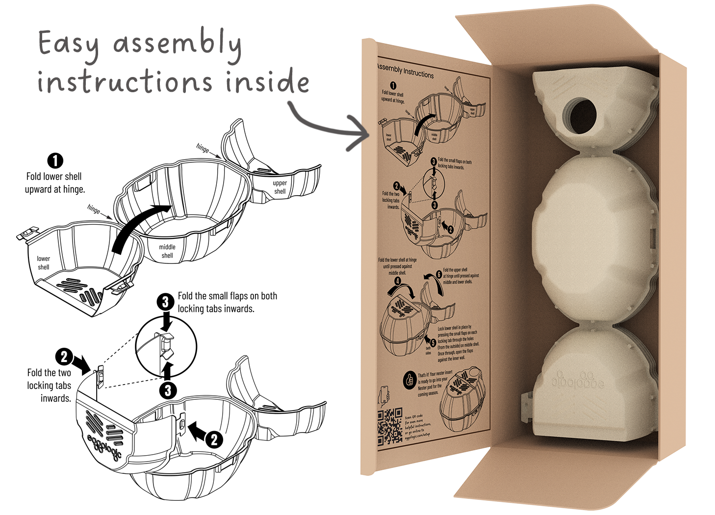 4-Pack Natural Wood-Fiber Insert for Nester Pod